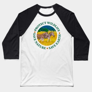 Wildlife Conservation Earth Day Zebras Baseball T-Shirt